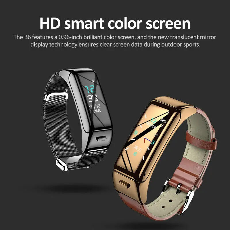 B6 Wristband Smart Watch with Heart Monitor Fitness Tracker