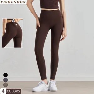 YISHENHON Custom Butt Lift Yoga Leggings for Women High Waist Sport Pants with Pockets Running Fitness Workout Gym Activewear