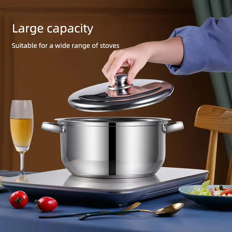 Factory Direct Cookware Set Kitchen Soup Pot Set 10 Piece Stainless Steel Kitchen Ware Cooking Pot Set