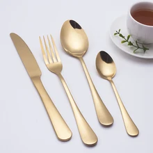 reusable restaurant Stainless Steel bulk gold pvd coating cutlery wedding flatware Set wedding cutlery set