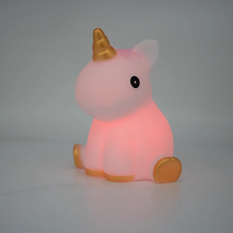 LED unicorn night light cute toys touch 6 colors LED lights children cartoon bedroom decoration for kids supplier