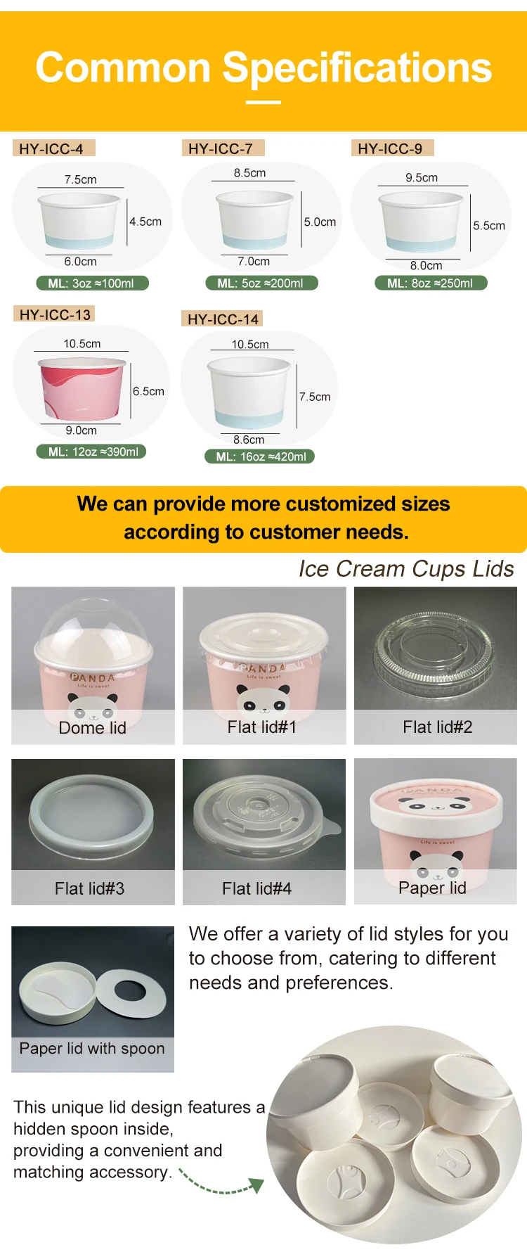 4oz 6oz 8oz Custom Logo Frozen Yogurt Gelato Bowl Paper Icecream Cup Container Disposable Paper Ice Cream Cup With Lid Spoon manufacture