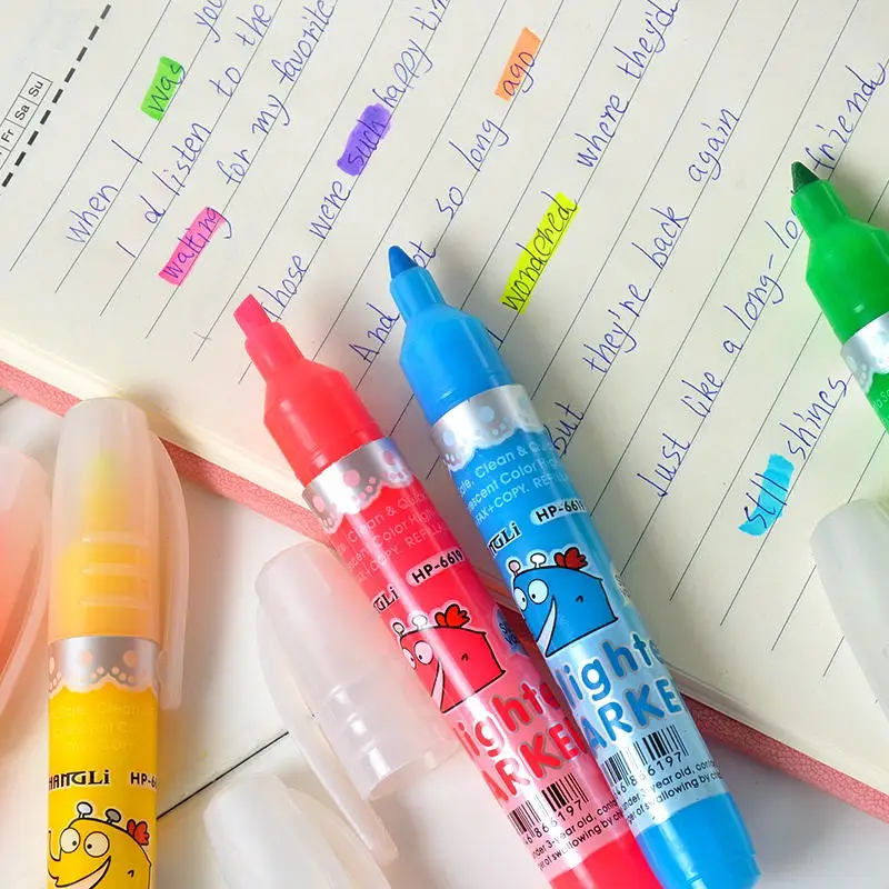 Back to school Канцелярский набор потолком от лучшего производителя Китая 6 видов цветов флуоресцентный пастельный текстовыделители комплект Маркеры Ручка