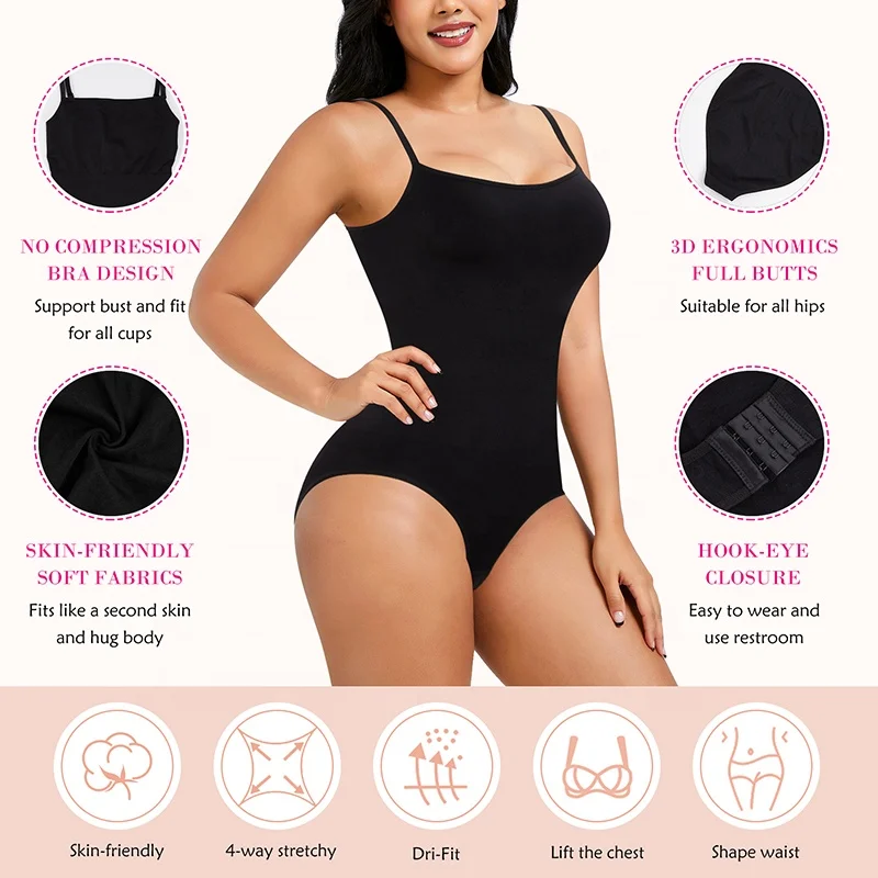 Nebility Fashion Bodysuit for Women 2 in 1 Tummy Control Body