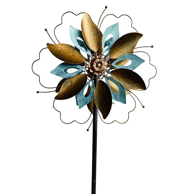 Wholesale Metal Wind Spinner 360 Degrees Sculpture Kinetic Windmill for Outside