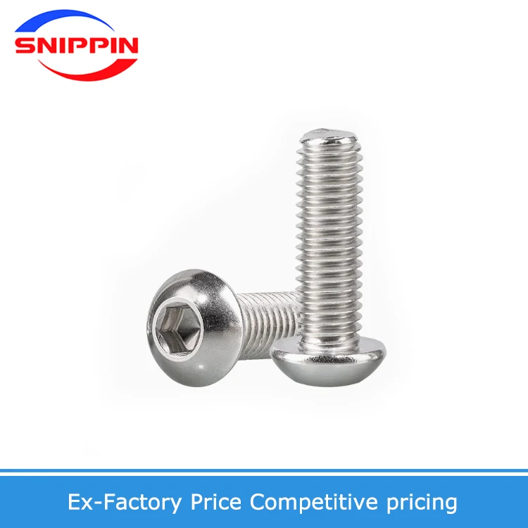 UNC Round Head Hex Hexagon Socket Machine Screws 304 Stainless Steel Pan Head Allen Bolts 2#-56 4#-40 6#-32 8#-32 10#-24 10#-32