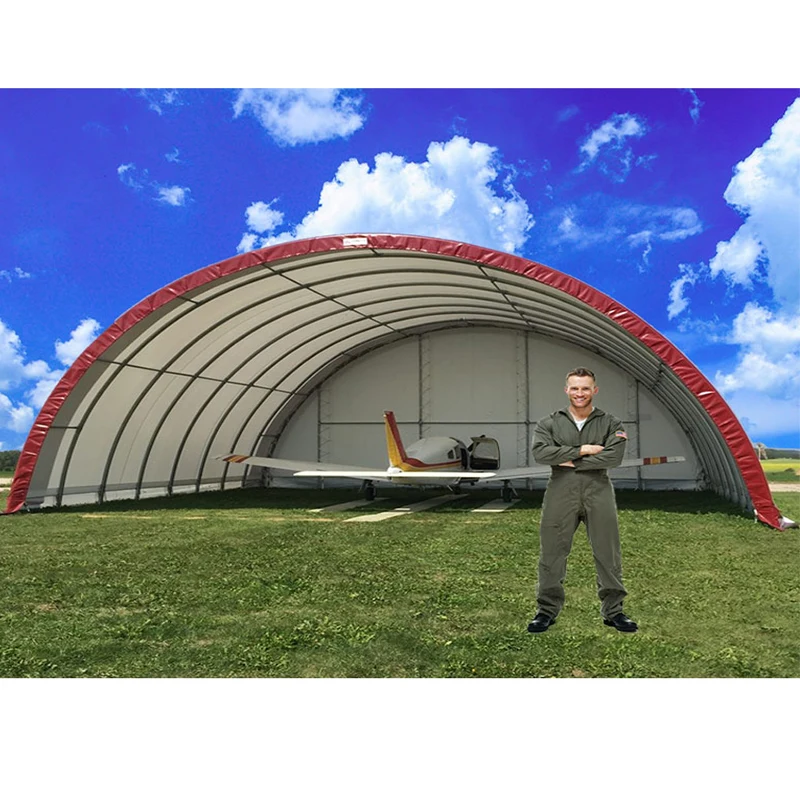 PVC Fabric Tensioned Double Truss Steel Frame Storage Industrial Savings   Aircraft  Hangar Tent