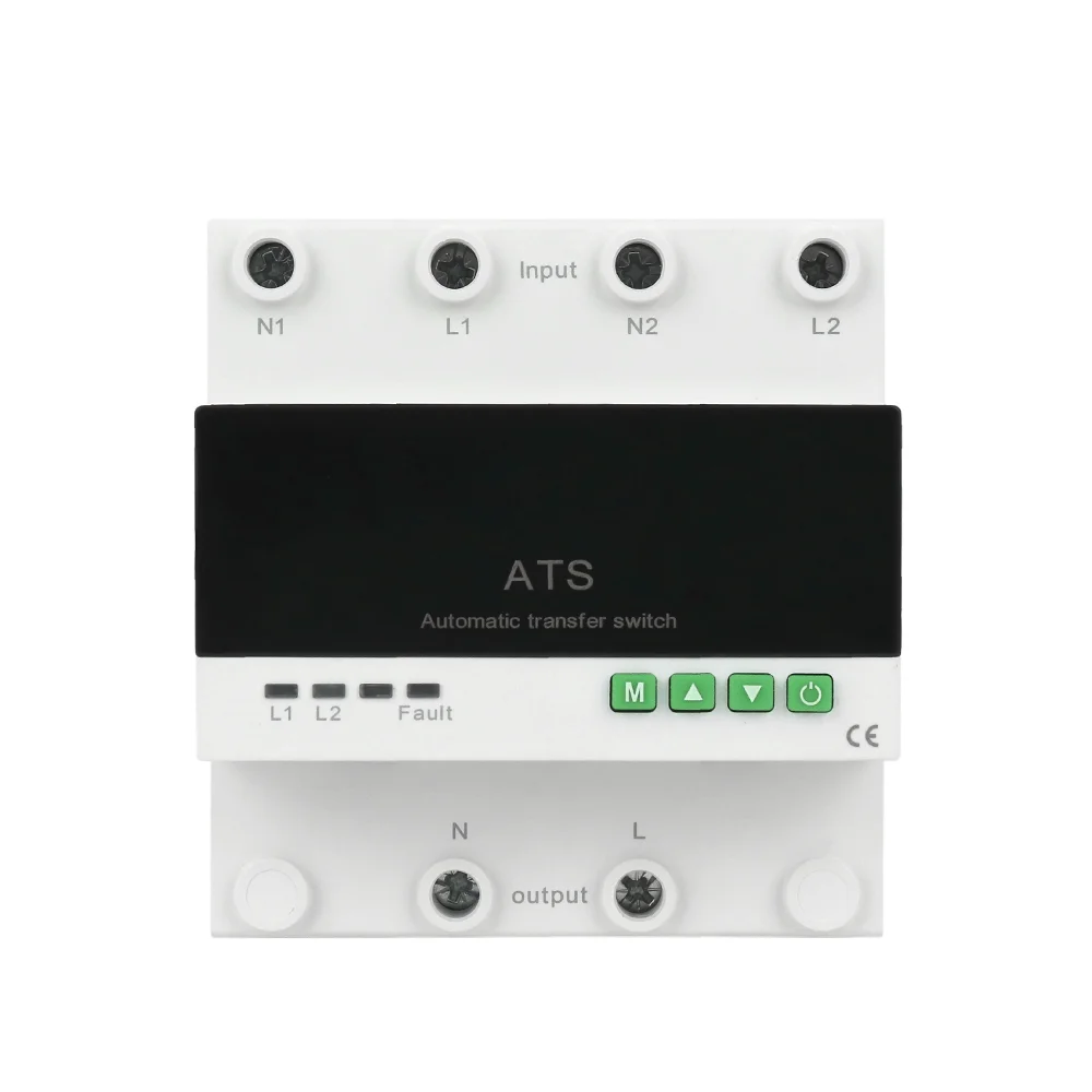 QJC New Design ATS Small Size Din Rail Three Phase Adjustable 63A 220V Automatic Transfer Switch for Generator ATS