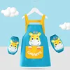 Sleeveless apron blue deer