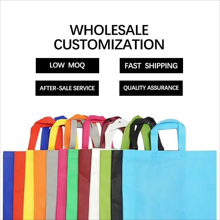 Factory Supply Low MOQ Reusable Shopping Bag With Logos Custom Non Woven Tote Bags factory