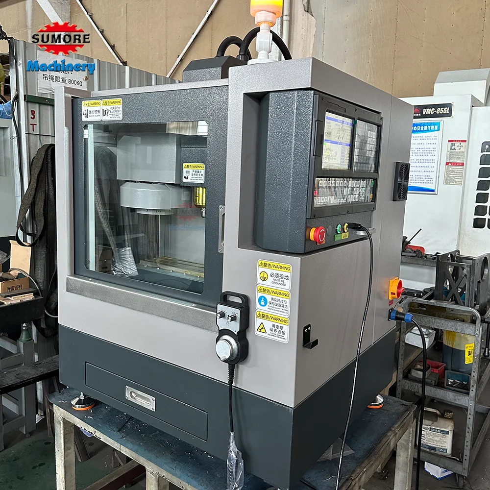 SUMORE Mini CNC Milling Machine Small Desktop Vertical Machine Centre 4 Axis Cnc Machining for Sale SP2215M/XH7115B/VMC210