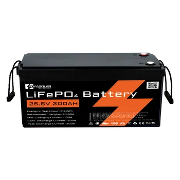 Foyasolar Wholesale 24 Volt Lifepo4 Battery 24V 100Ah 200Ah 300Ah 25.6V Lithium Battery Pack for RV Marine Solar