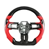 Carbon fiber grip Perforated leather red stitching