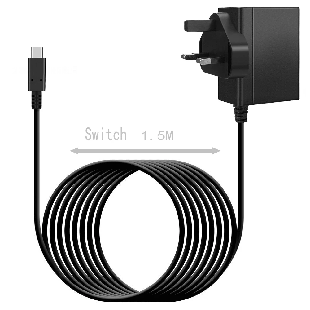 EU/US/UK/AUプラグ対応 ACアダプター 15V電源充電器 Nintendo Switch用