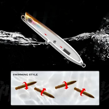 Cheery Hunter 130mm 30g Top Water Dog Walking Hard Bait Popper ABS Material Artificial Fishing Lure for Marlin in River Stream – Popper – view 5