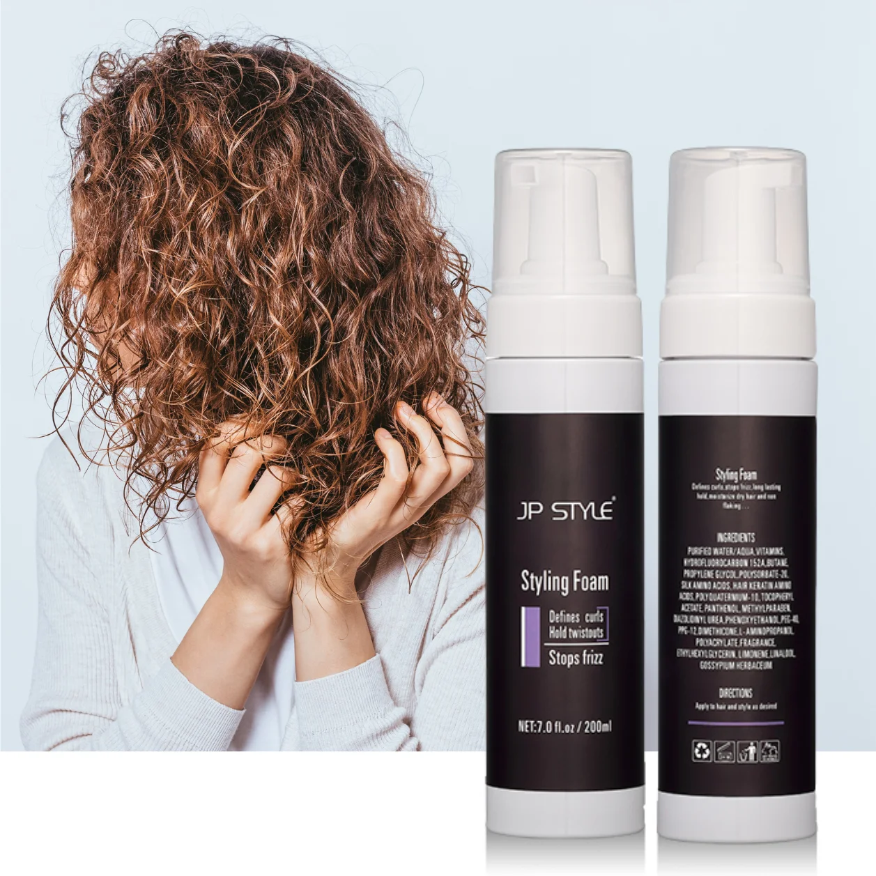 Anti Frizz Bouncy And Shiny Hair Mousse For Curly Hair Soft Nourishing Hair  Mousse Styling Private Label - Buy Hair Mousse For Curly Hair Soft,Hair  Mousse Styling,Hair Mouss Product on 