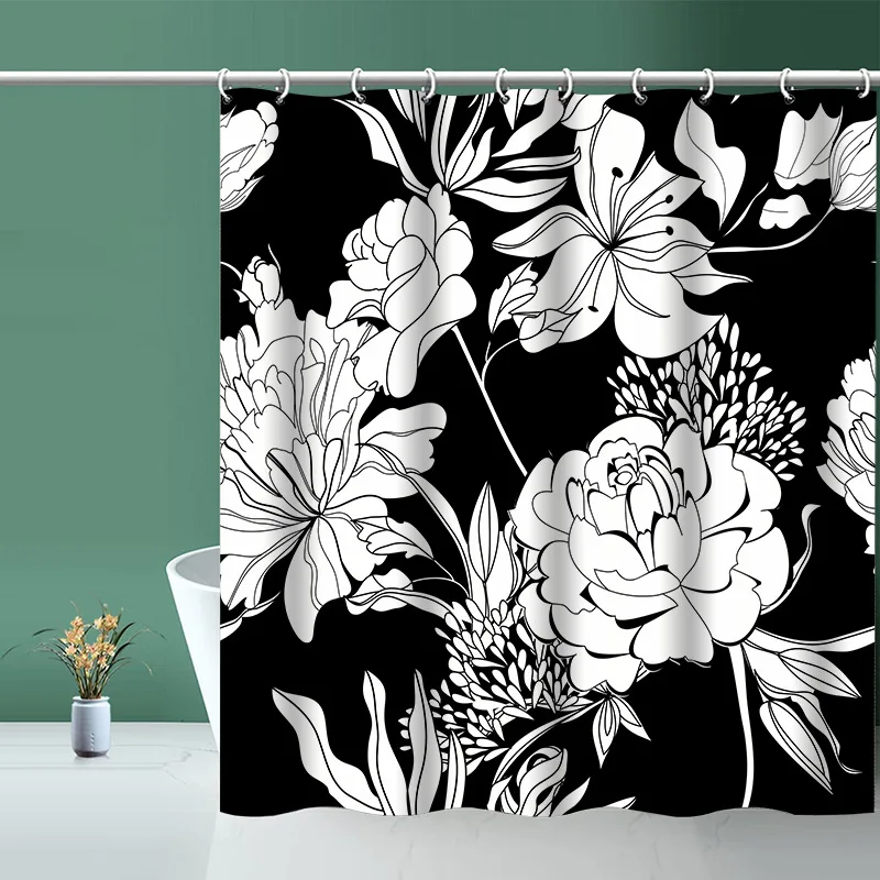 2024 Горячая Распродажа 3D Печатный домашний декор большая Цветочная занавеска для ванной комнаты водонепроницаемая душа
