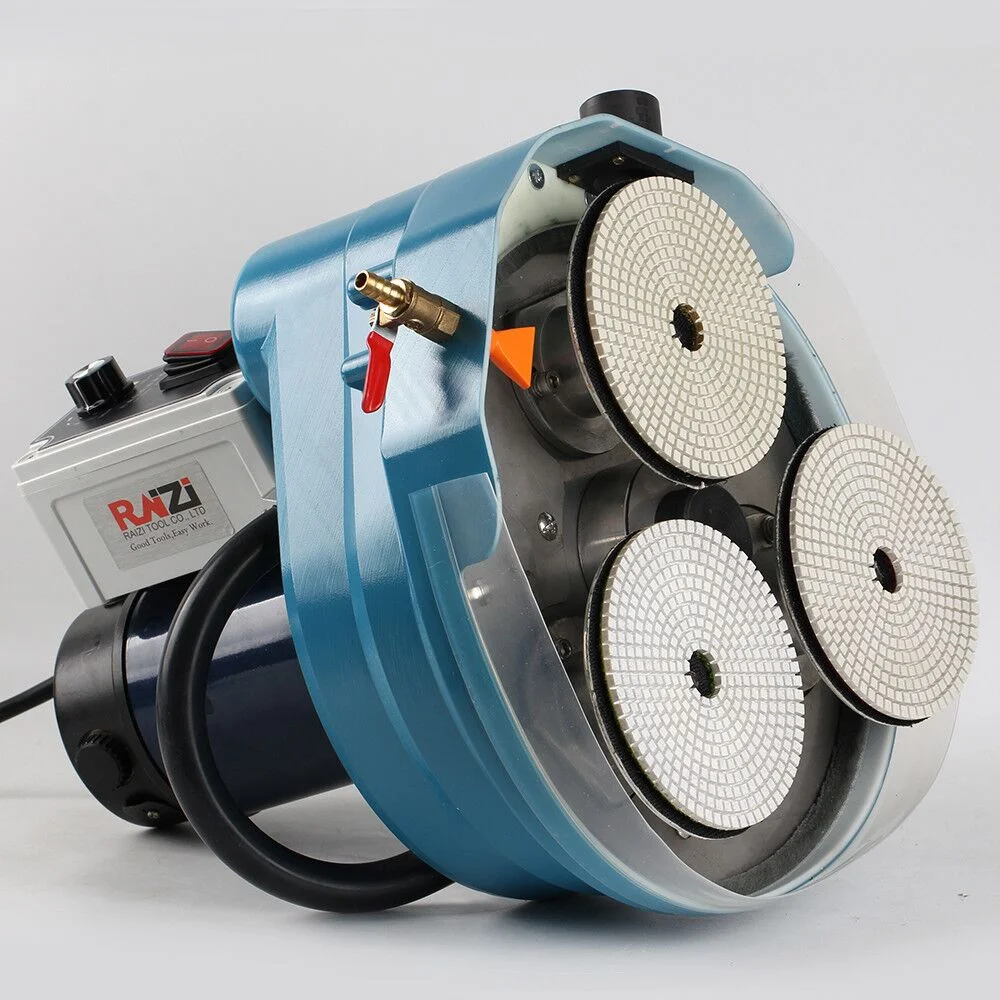 Портативная электрическая трехголовая Планетарная полировальная машина Raizi1200W для гранита, мрамора