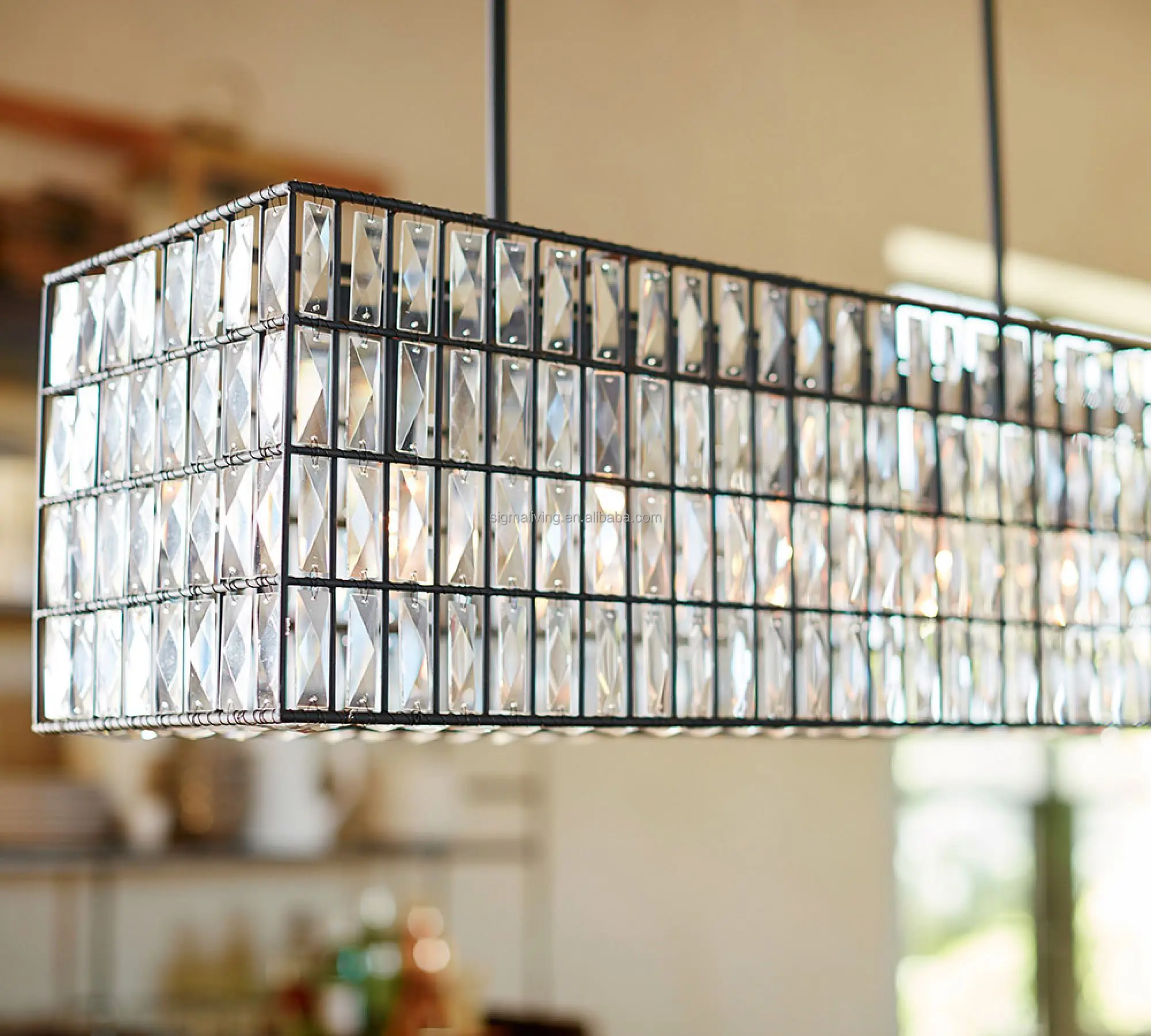 chandelier light luxury light iron recycled glass chandelier