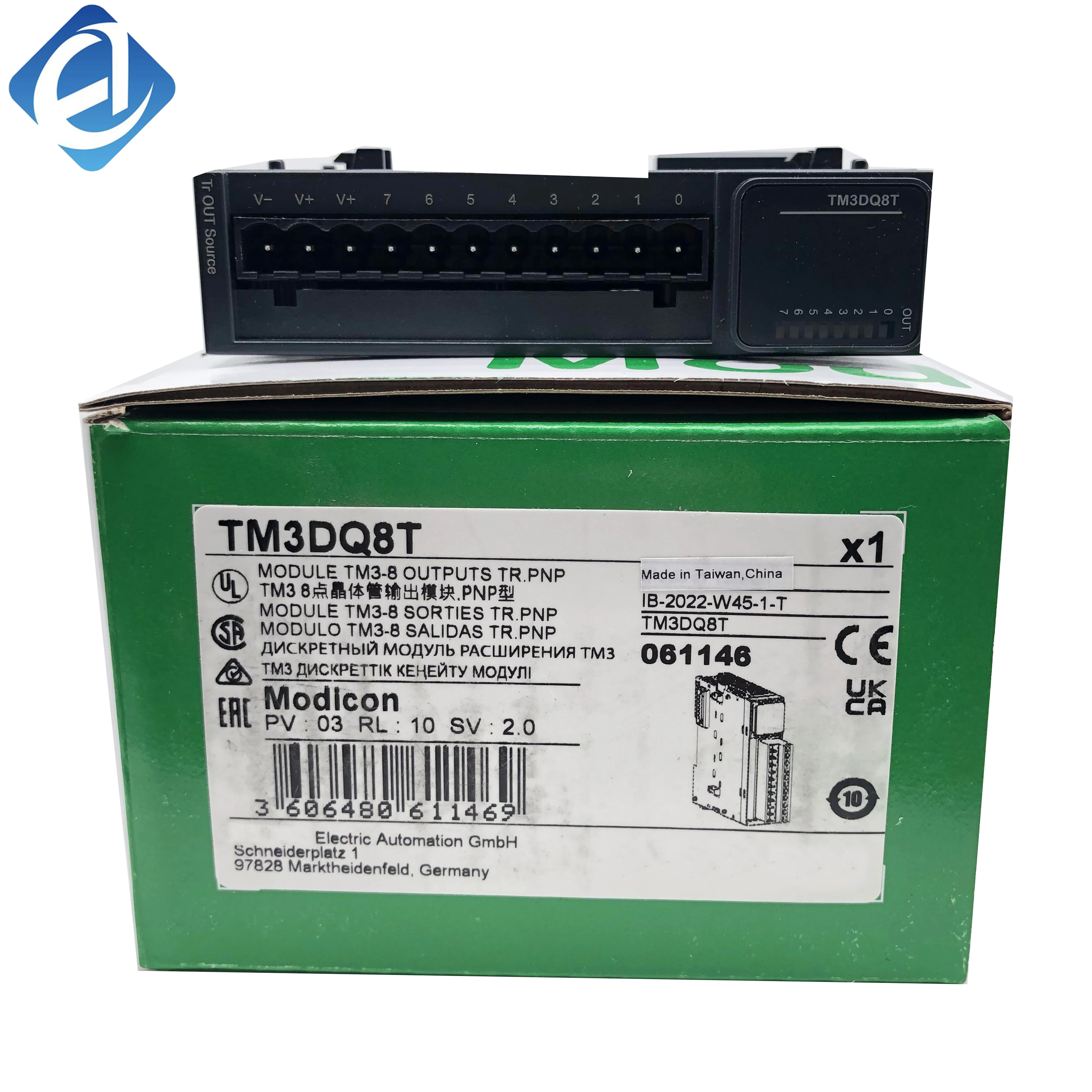 New Original TM3DQ8T Modicon TM3 series digital output expansion module. 8-channel transistor output, high response speed and stable signal transmission. Compact design, easy installation