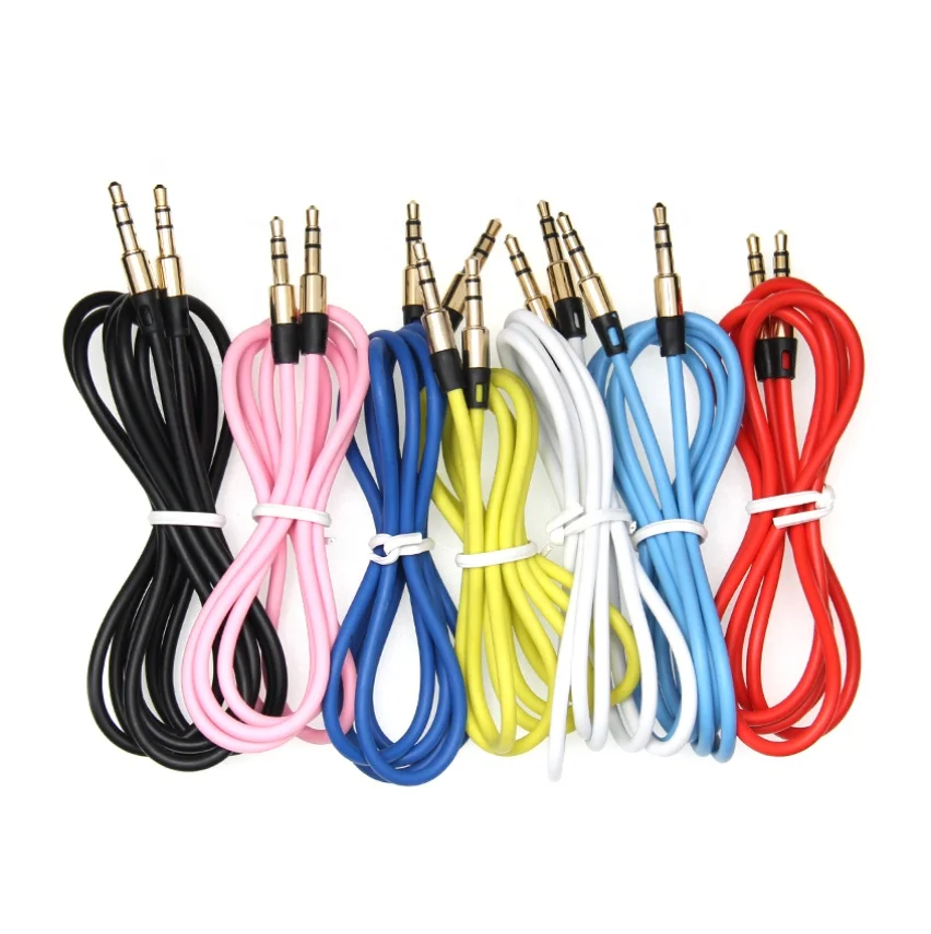 1PC 3.5mm Male to Male Flat Car Stereo Audio Auxiliary AUX Cable Cords Fr MP3 PC 
