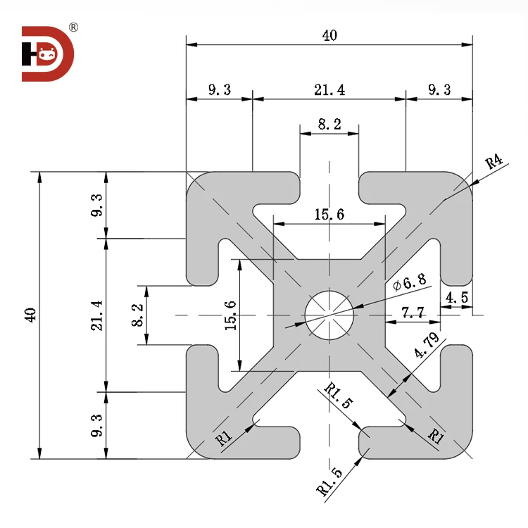 product 4040 industrial extrusion aluminum profile workbench assembly line equipment frame 4040 heavy duty 50 aluminum alloy profile287-3