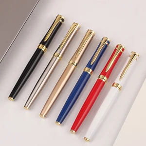 Personalized Elegant Stationary Office Supplies Custom Premium Gift Luxury Black Metal Writing Roller Ball Pens with Custom Logo