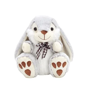 Wholesale Custom Soft Stuffed Animal Dolls Long Ear Bunny Toys Fuzzy Easter Plush Rabbit PP Cotton Filled