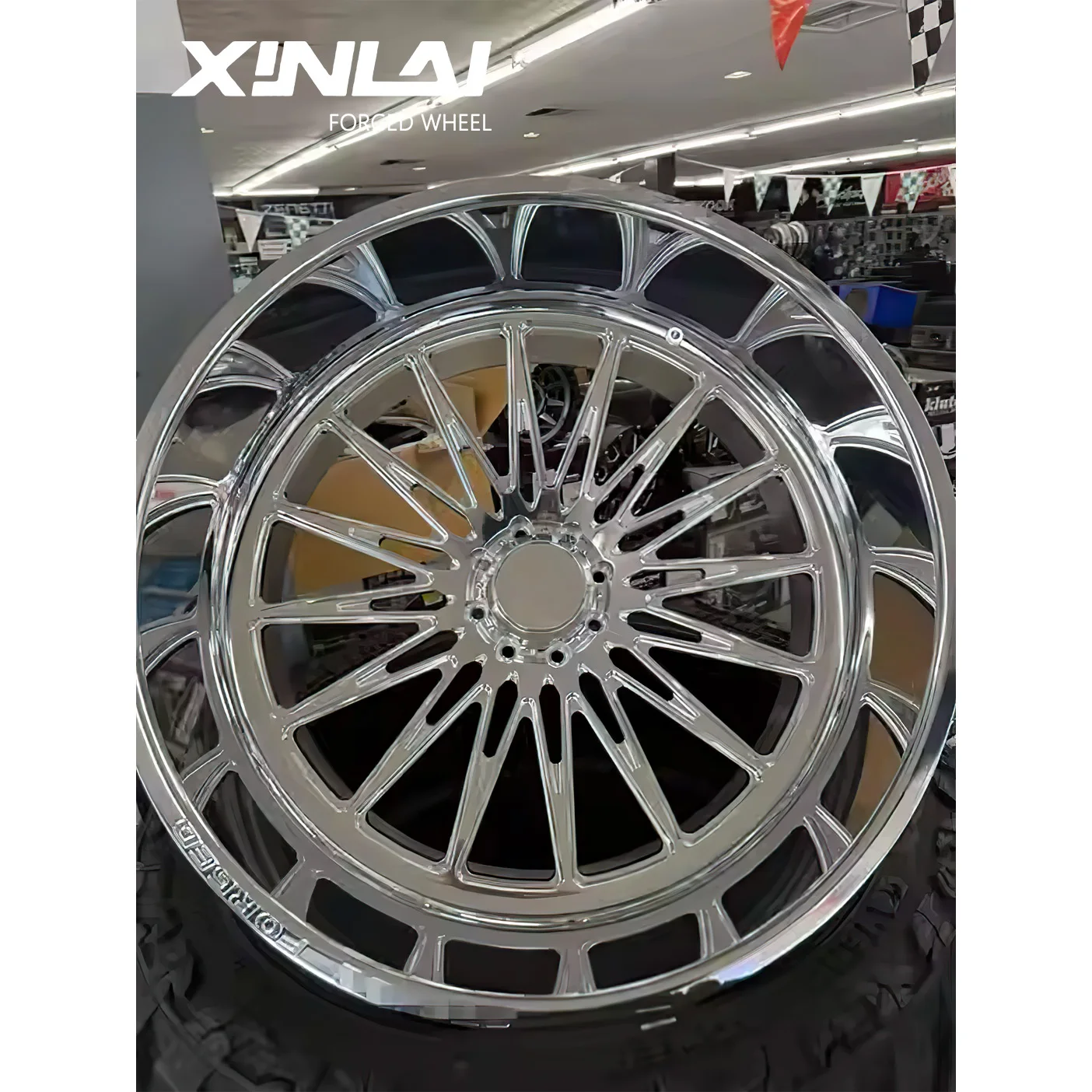 XL Deep Dish Chrome Multi Spoke 4x4 Off-road Wheels 17-26Inch 5x127 5x139.7 6x135 Alloy Forged Wheels Rims for Jeep Wrangler - Image 5