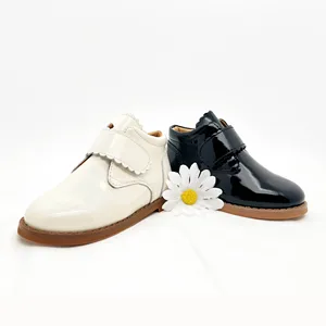 Factory Wholesale Price 100% Genuine Leather Children School Shoes Ankle Boots