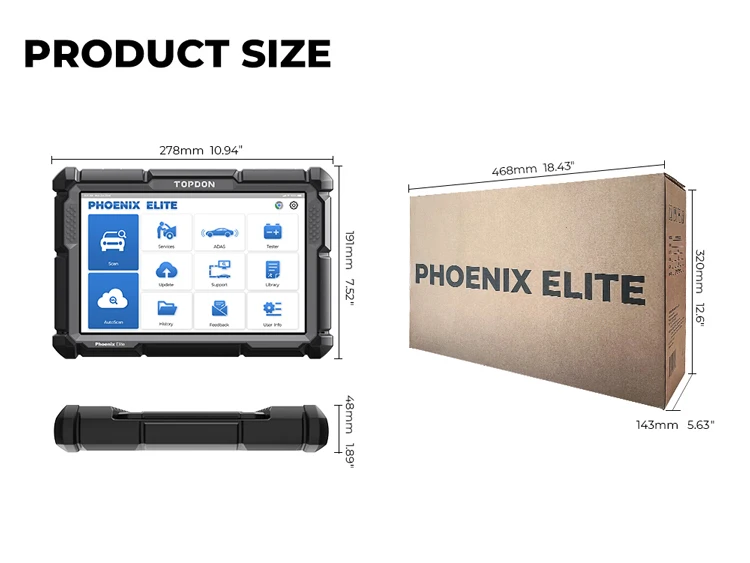 TOPDON Phoenix Elite Ecu Programming Obd2 Scanner Automotive Vehicle Diagnostic Machine Auto Car Diagnostic Tool for All Cars