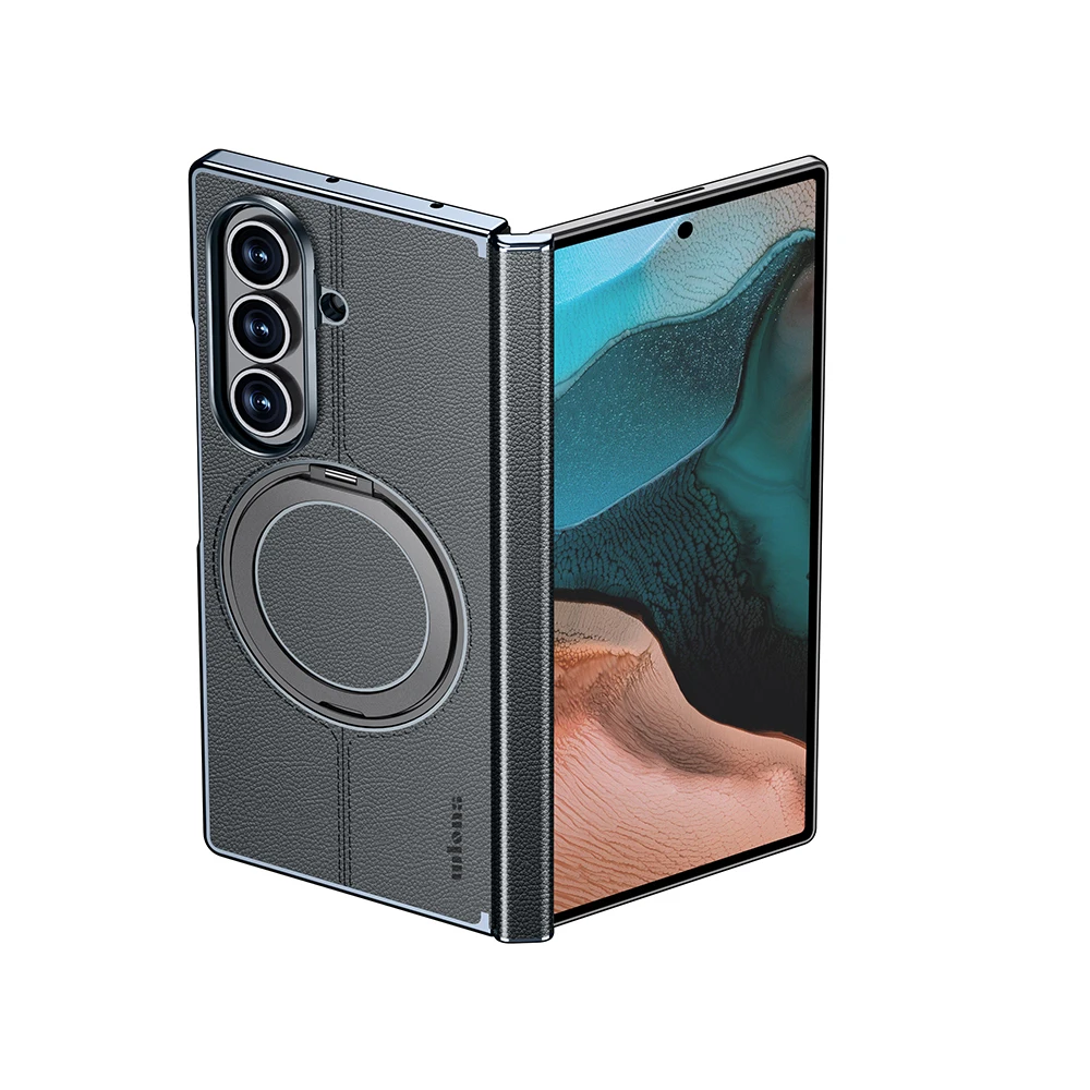 Fundas Magnéticas para Teléfono Laudtec de Piel Sintética con Cierre Abatible, Funda de Lujo Antigolpes Simple para Samsung Z 7/Z Fold7 Sjk1065