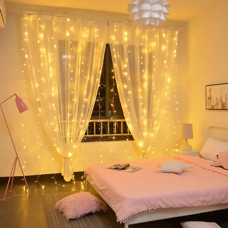 LED Curtain Light for Weddings Lighting Bedroom Room Decoration 3x3 Meter LED Curtain Lights for Christmas