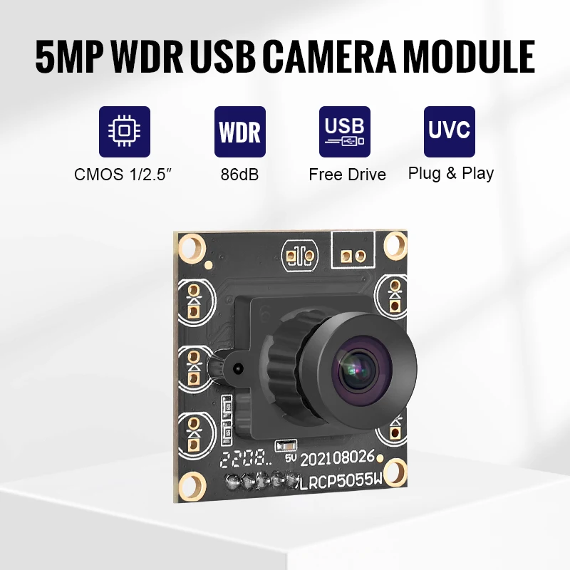 PS5520 5MP WDR USB Camera Module Wide Angle Lens CMOS 1/2.5 Wide Dynamic Range Camera for Face Recognition details