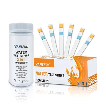 2 way Rapid testing kit for pH and free chlorine, 100 COUNTS fresh Salt Water Quality Test Strips