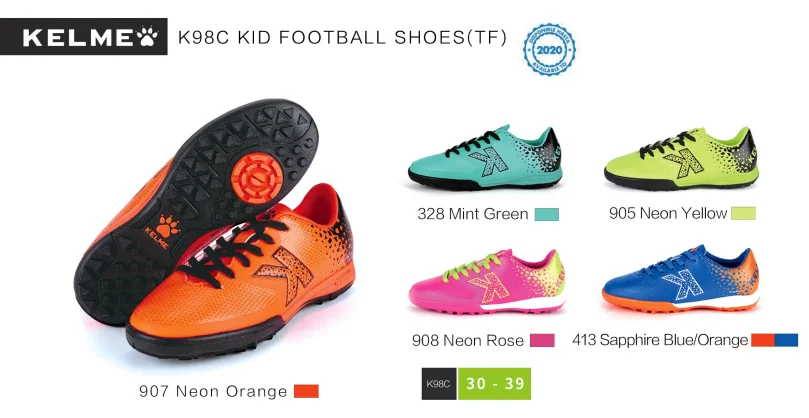 Football Boot KELME Kids' Soccer Shoes Football Boots Original Children TF White Soccer Cleats Professional Soccer Futsals Sneakers Child