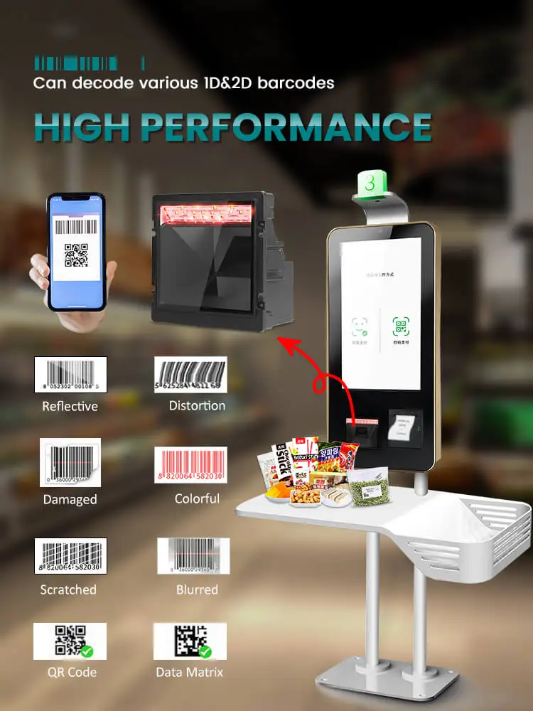 Ak-m4 Vending Machine Qr Code Reader Turnstile 1d 2d Wiegand Fixed ...