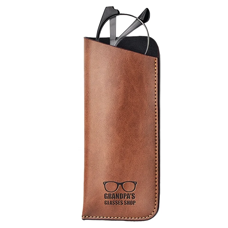 Soft Leather Eyeglasses Case Slim Portable Sunglasses Pouch Protective Sleeve Mabor 4Pcs Soft Glasses Case Portable Leather Slim Eyeglass  main image 4