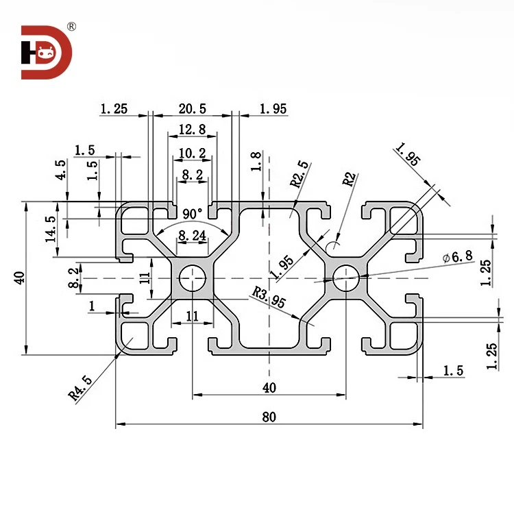 product 4080 black industrial extruded aluminum profile 4080 assembly line aluminum alloy profile-3