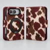 Wine Red Cow Print Magnetic Kickstand