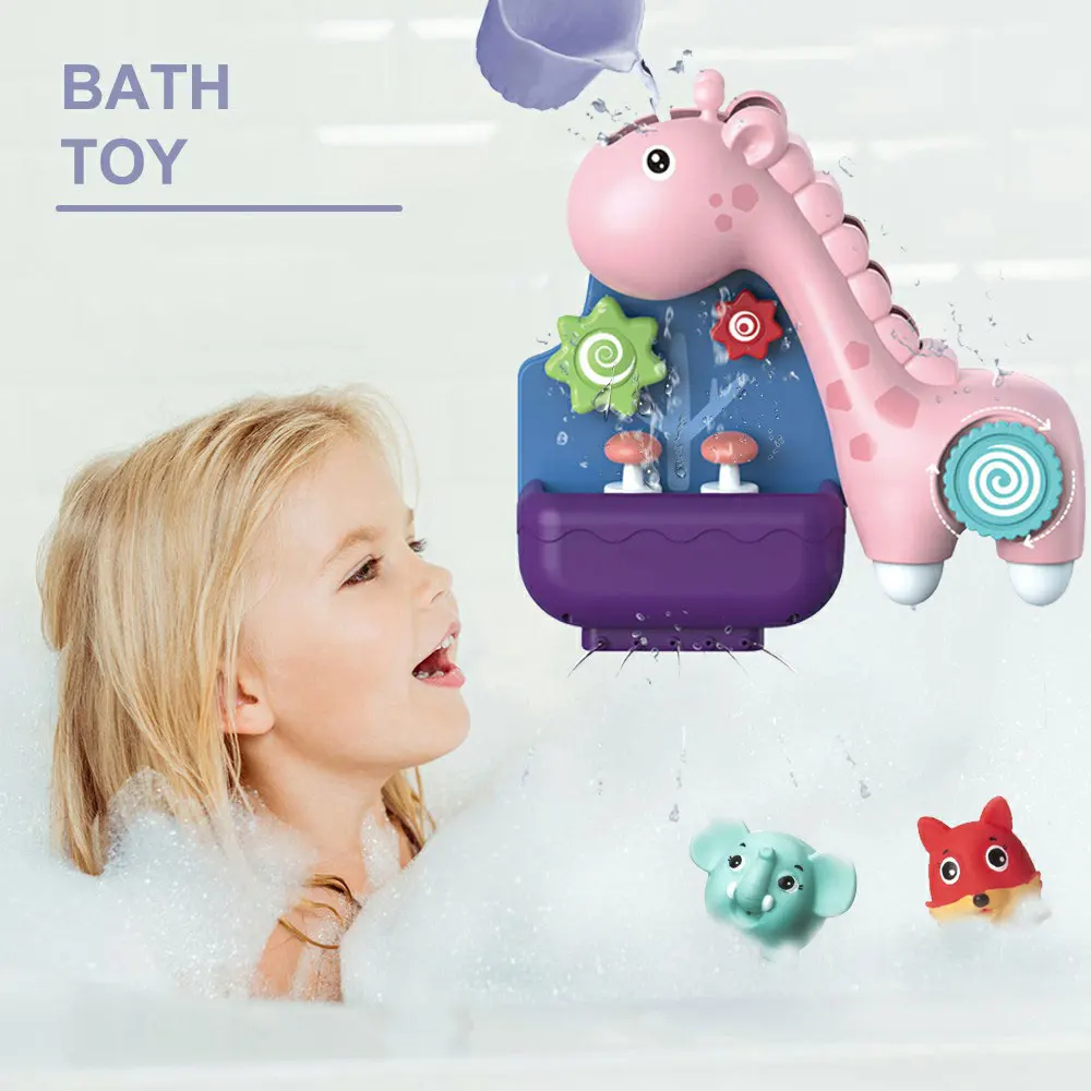 Кунян игрушки Органайзер сжимаемые Животные Жираф вода спрей Игрушки для ванны для душа