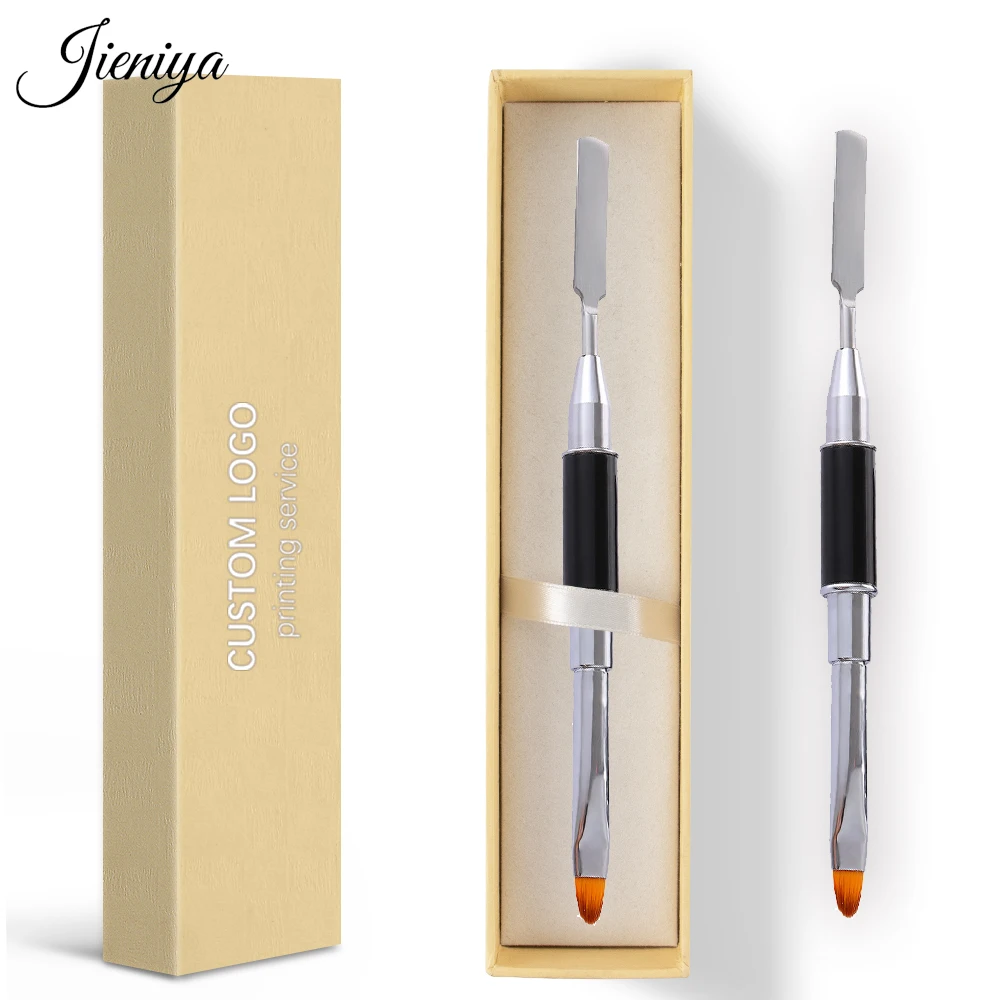 Классический дизайн Kolinsky акриловая кисть для ногтей искусство на заказ двухсторонняя металлическая нейлоновая