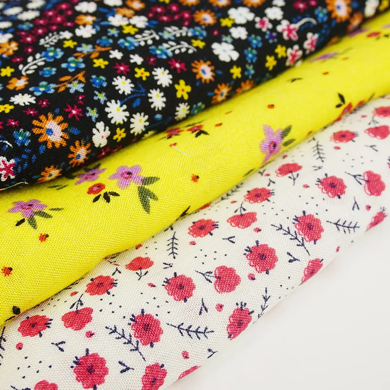 Оптовая Продажа с фабрики, 100% тканая искусственная ткань с принтом, индивидуальный дизайн и узор для женской одежды