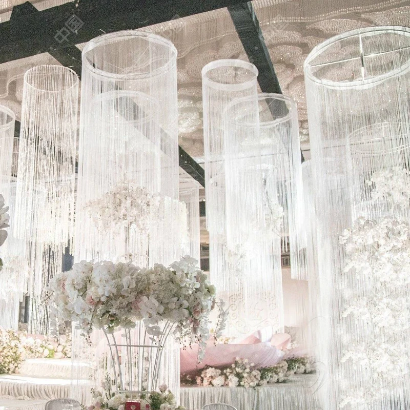 Wedding Decor Sliver Line Partition String Curtain Decorative