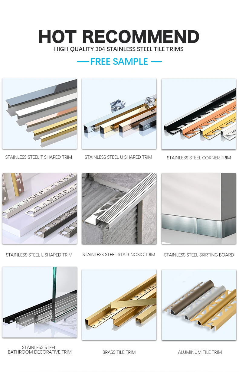 JECA Tile Trim Stainless Steel for Wall Decor & Furniture