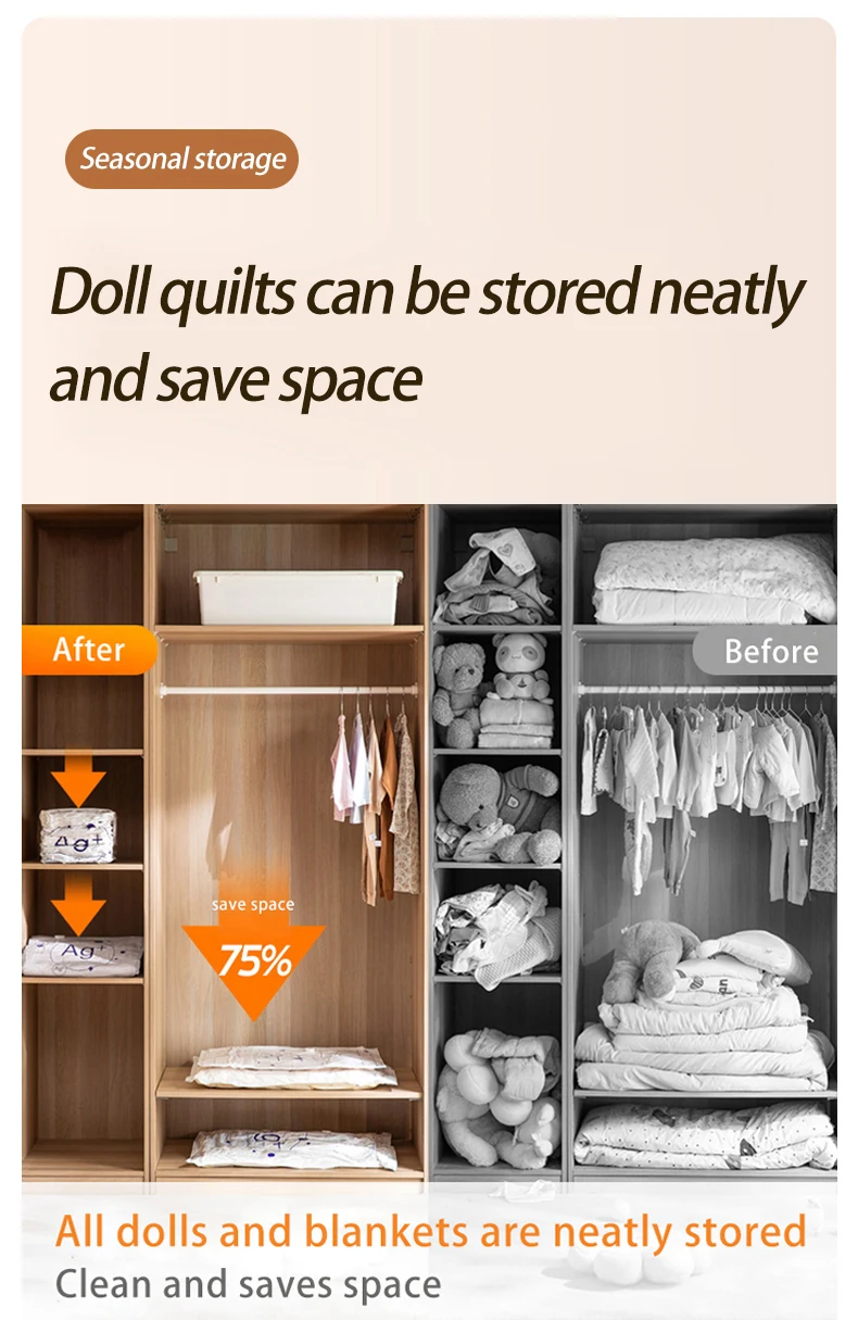 Taili Household Silver Ion Antibacterial Storage Bag Foldable Vacuum Compression for Clothing Quilts for Kitchen Bathroom Use