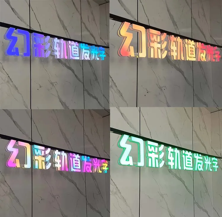 Track-mounted Versatile Installation Acrylic Letters with Led Lights 3d Channel Letter Sign for Shop