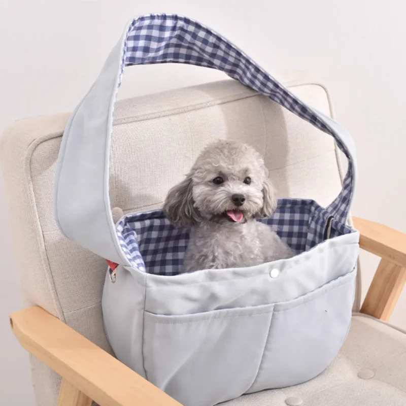 Customizable Comfortable Cotton Cat Dog Travel Carrier Bag Breathable Lightweight One Shoulder Crossbody Sustainable Print