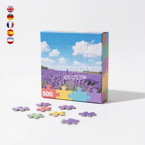 Manufacturer Designs 100/5000/1000 Jigsaw Puzzles Lavender Landscape Painting Custom Printed Jigsaw Puzzle