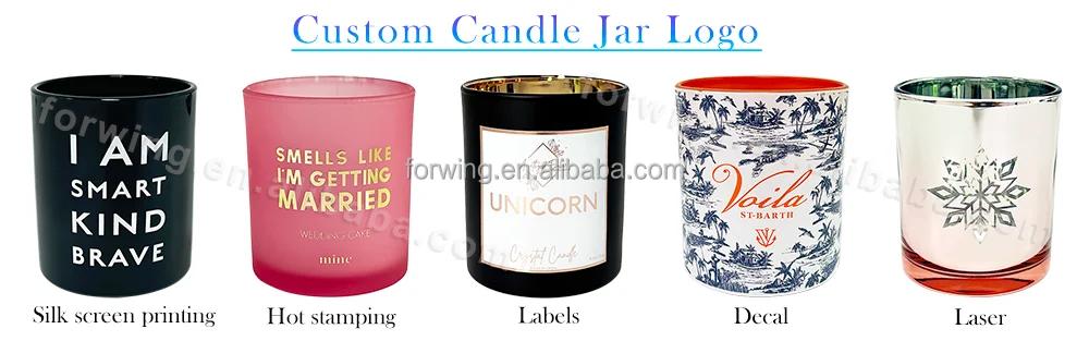 Hot sale Luxury  Customize Embossed logo  Gold Silver Metal lid Glass jars with lid Candle jars metal lid factory